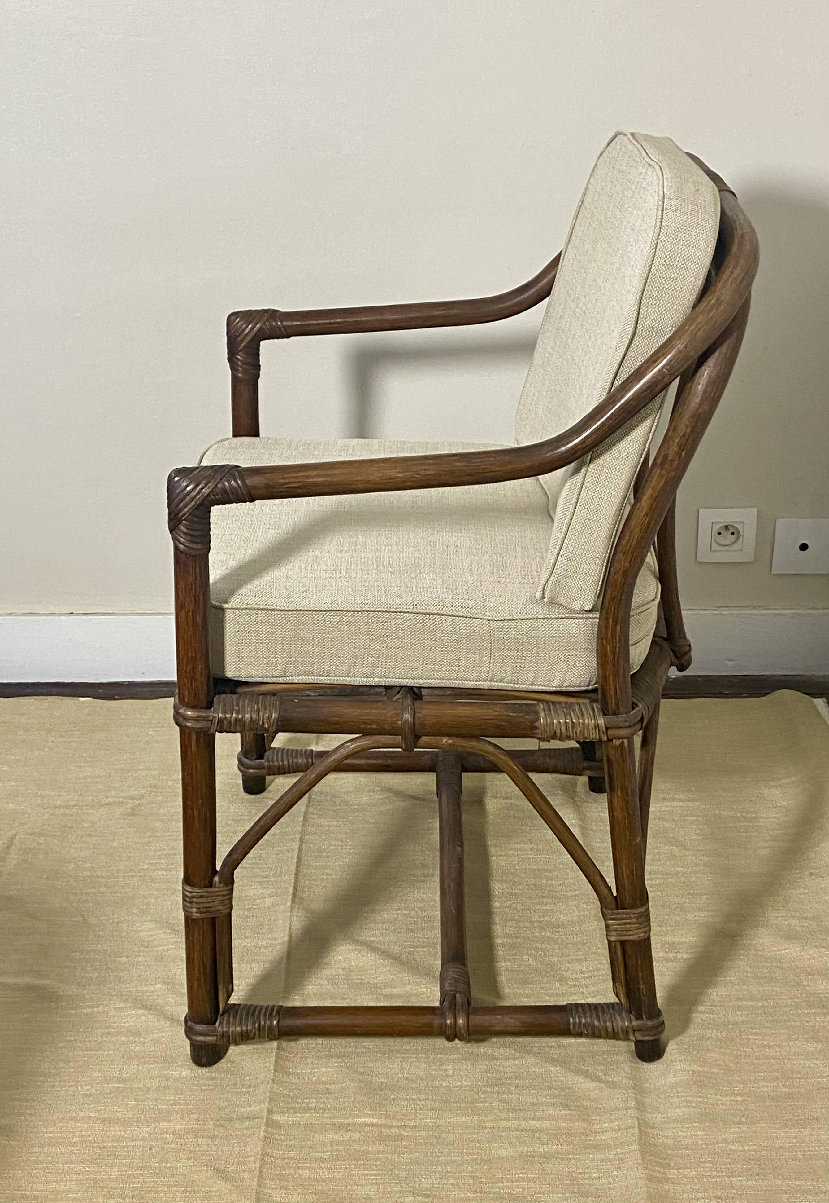 Fauteuil en rotin et osier Année 1970
