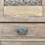 Art Deco oak wardrobe with mirrors (refurbished)