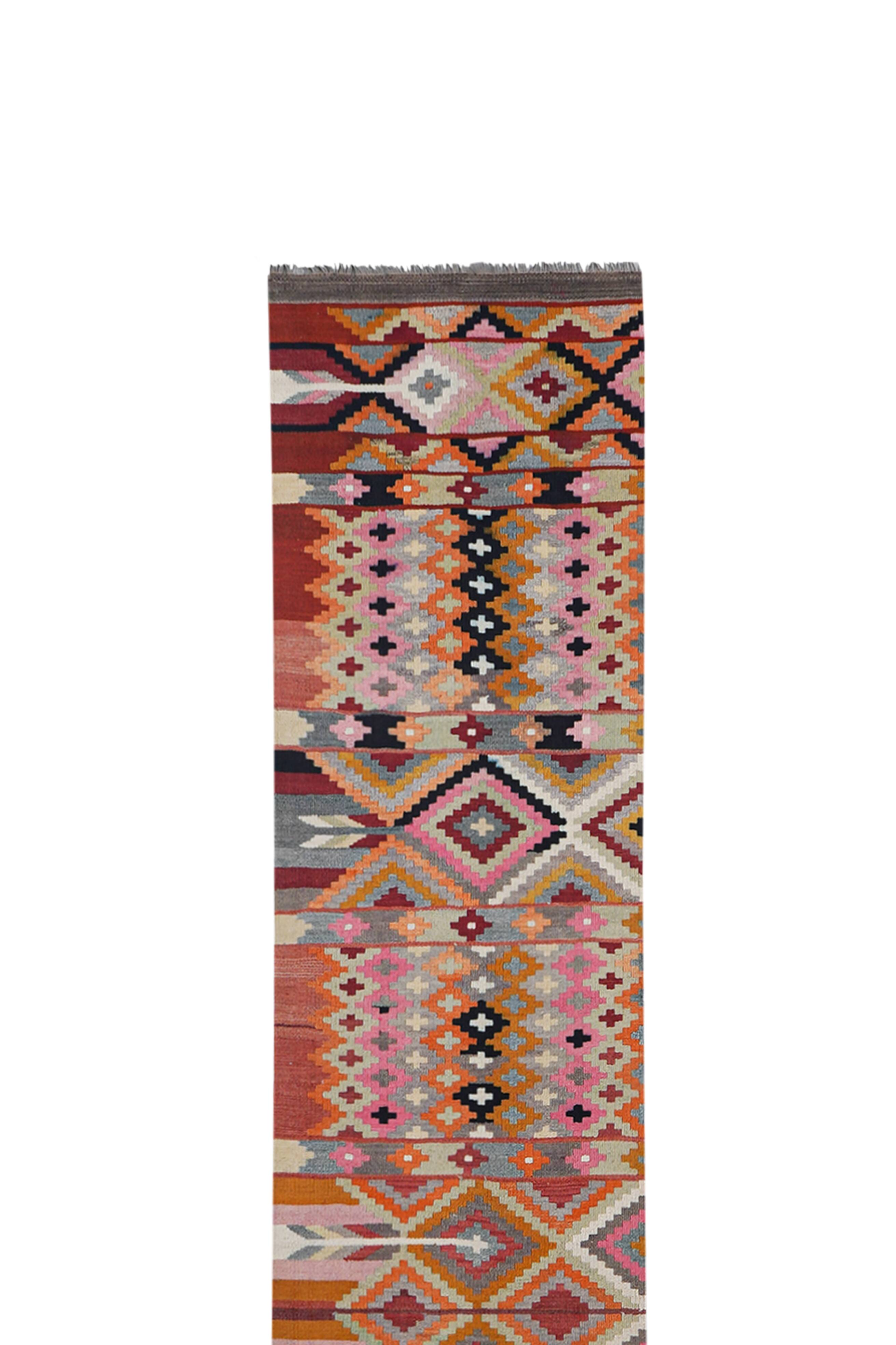 Vintage Turkish Oushak Handwoven Rug 82x443 cm