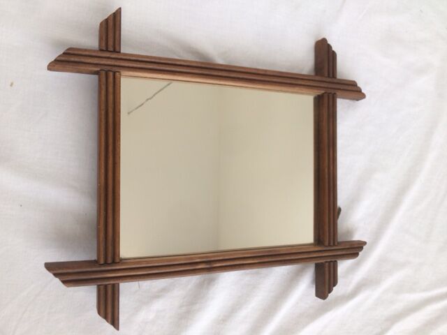 Vintage mirror frame wood 40x34cm