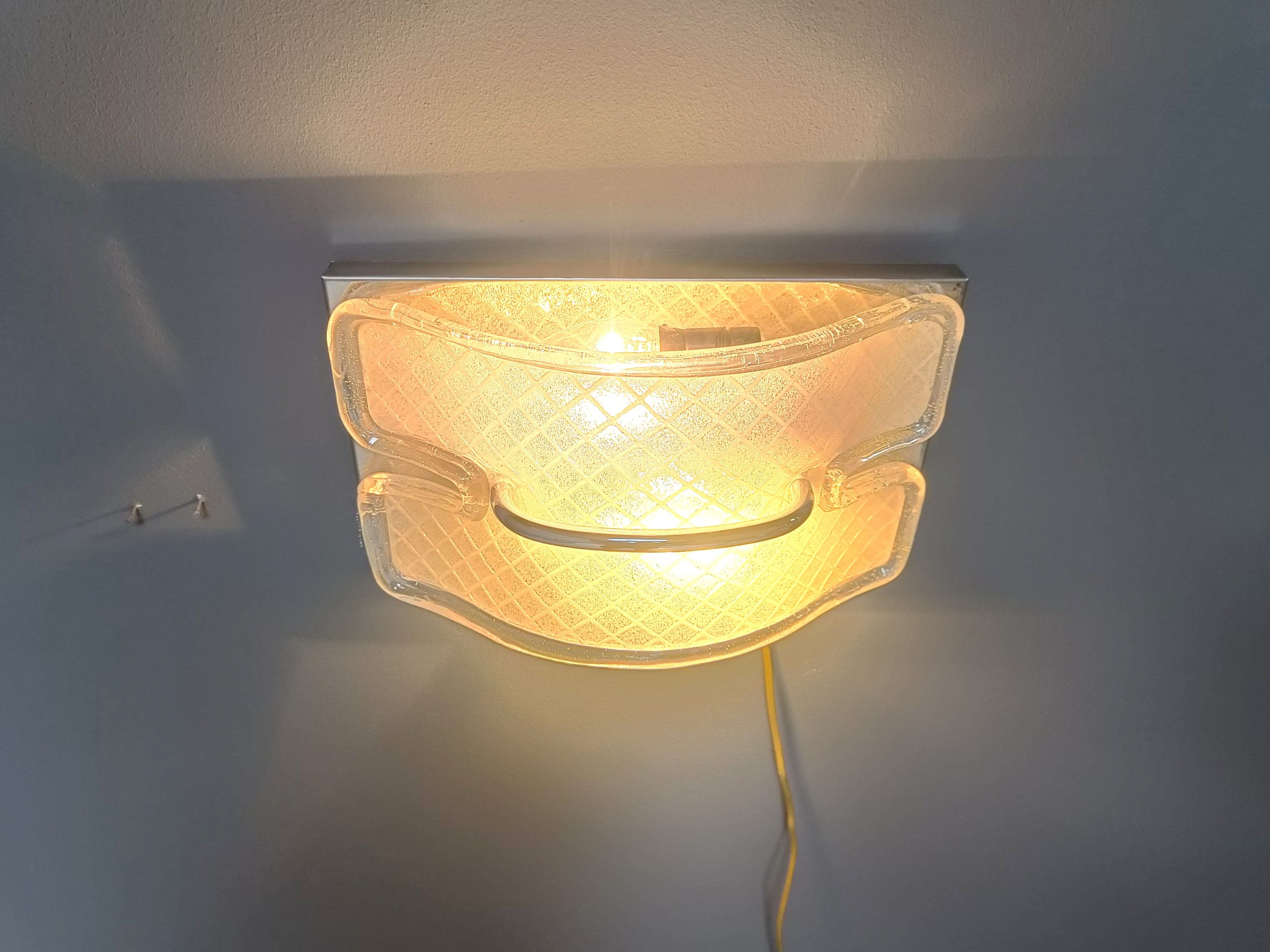 Vintage Murano glass wall lamp, 1970s