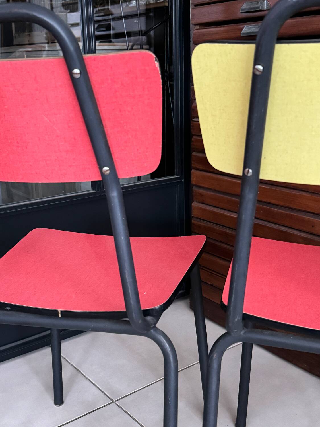 Pair of vintage Formica chairs