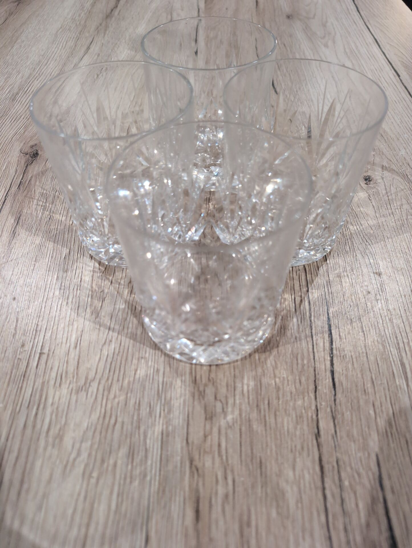 Lot 4 Verres a Whisky Cristal Taille Diamant Gobelets Old Fashioned