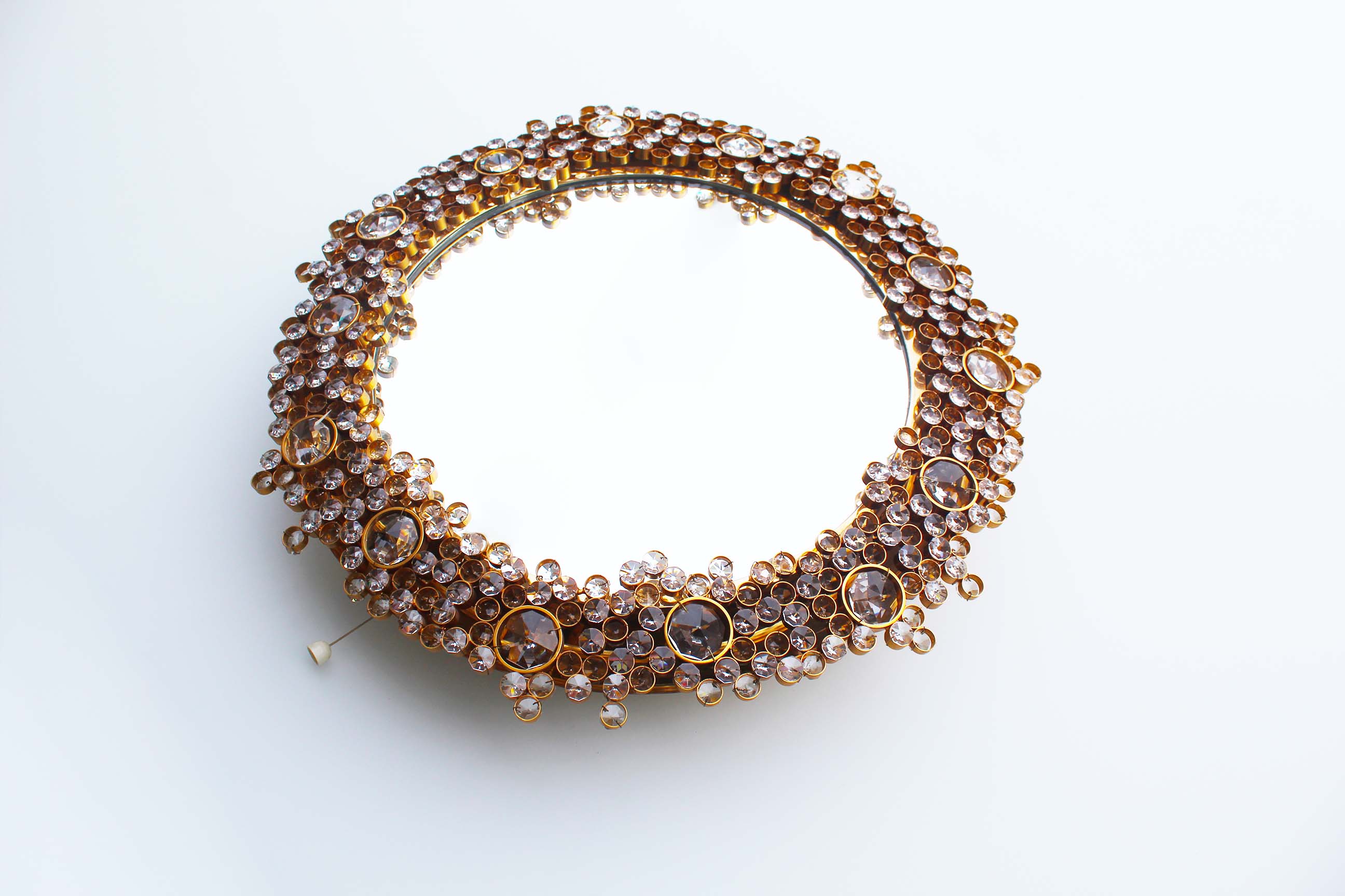 Illuminated jewel crystal mirror by palme & walter