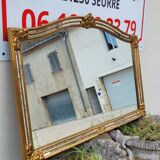 Miroir Glace à parclose dorée ancien 1960s