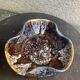 Flamed glazed ceramic bowl, original shape, vintage