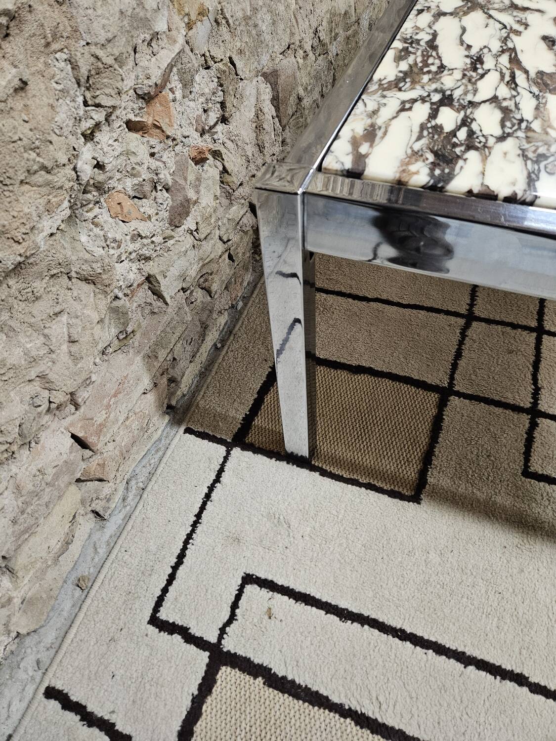 Chrome marble coffee table 1970"vintage