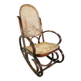 Rocking-chair vintage en bois courbé – Style Thonet