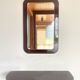 Commode et miroir en laque bordeaux, 1980
