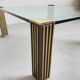 Table basse vintage en laiton Peter Ghyzcy des années 1970
