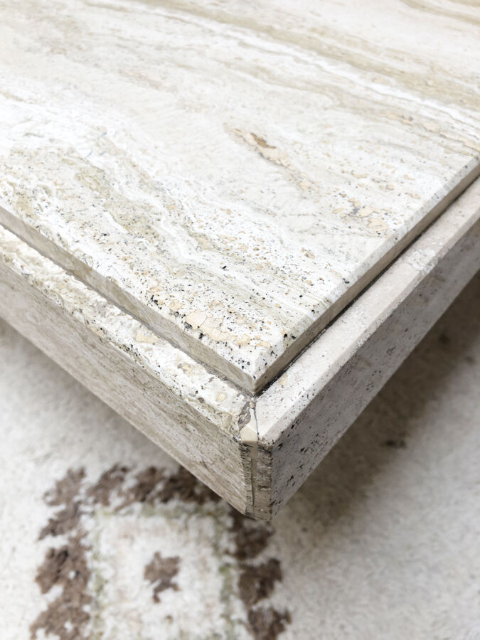 Travertine coffee table, 1970