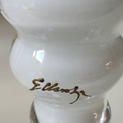 Stylish Kalina Poland vase. Floral decoration. Unique signed piece, 27 cm