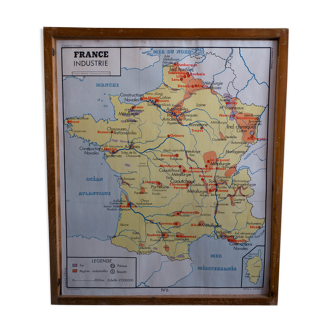 Carte scolaire rossignol " France ", années 50. Recto/Verso
