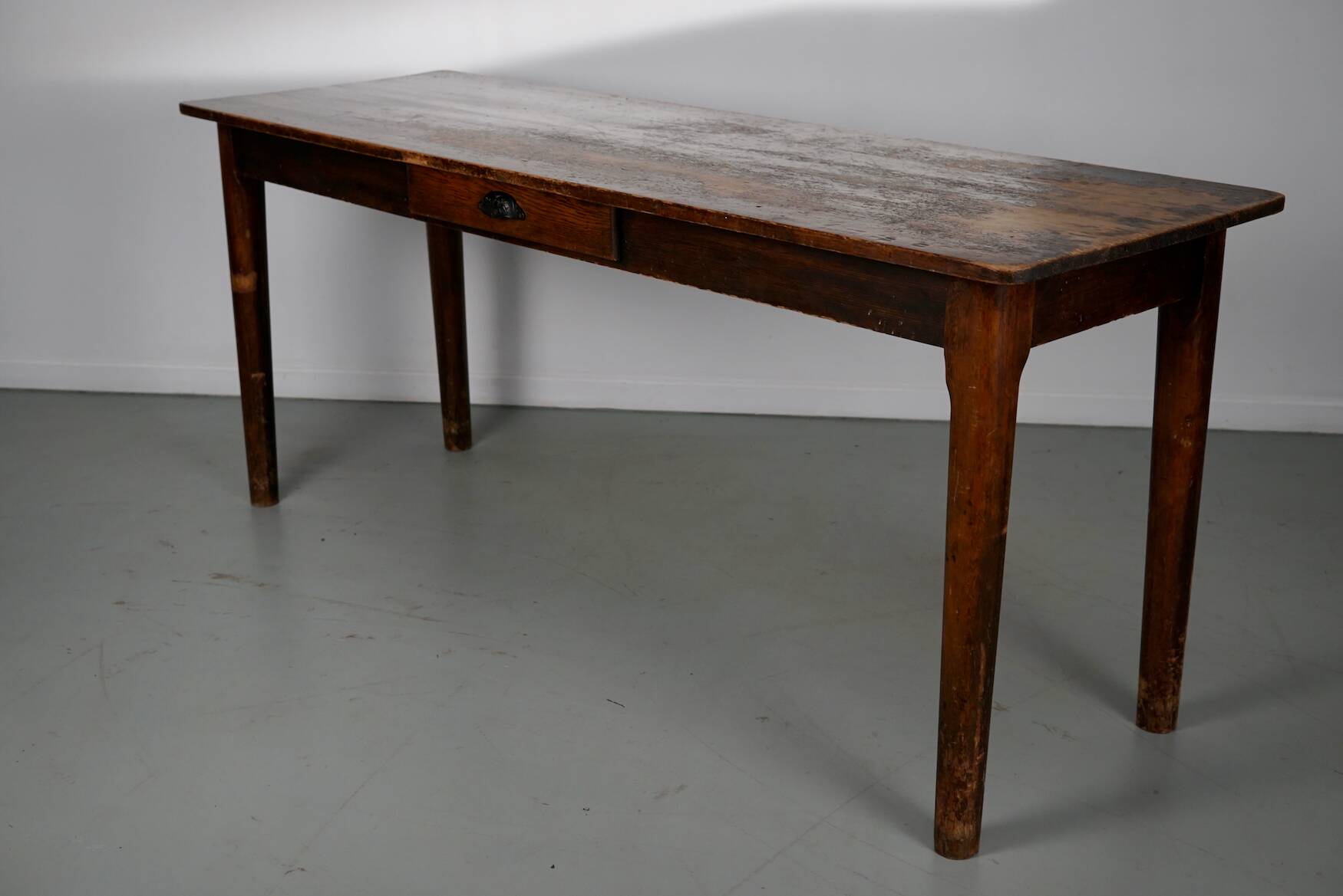 Vintage French Rustic Farmhouse Pine Side Table or Desk, 1950s