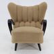 1940s Restored  Wing Armchair in Boucle Fabric ,Czechoslovakia