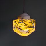 Multicolored veined opaline pendant lamp, 60s