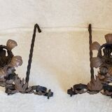 Pair of fireplace andirons, 1940