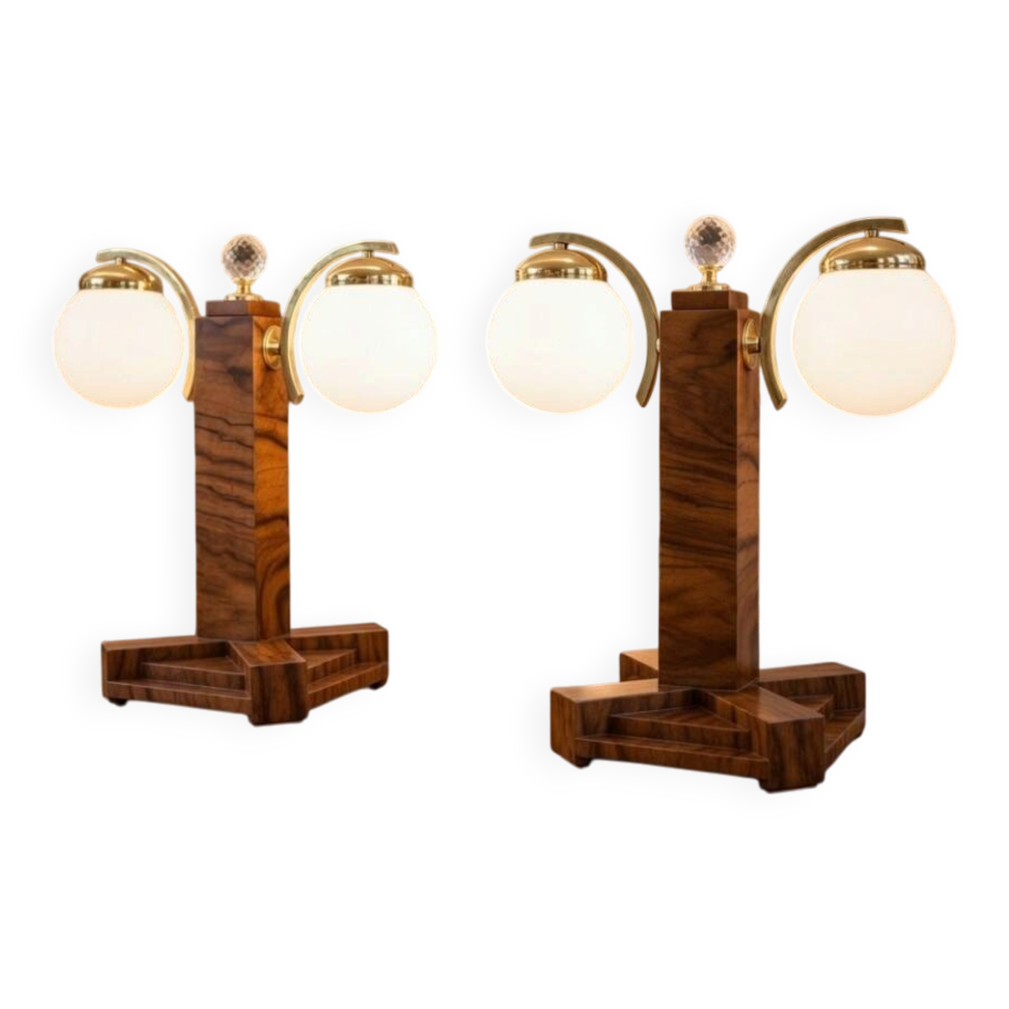 Pair of Art Deco table lamps, Poland, 1950s.