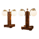 Pair of Art Deco table lamps, Poland, 1950s.