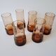 Verres ambrés vintage