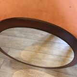 Vintage round mirror Scandi 1960-1980's teak