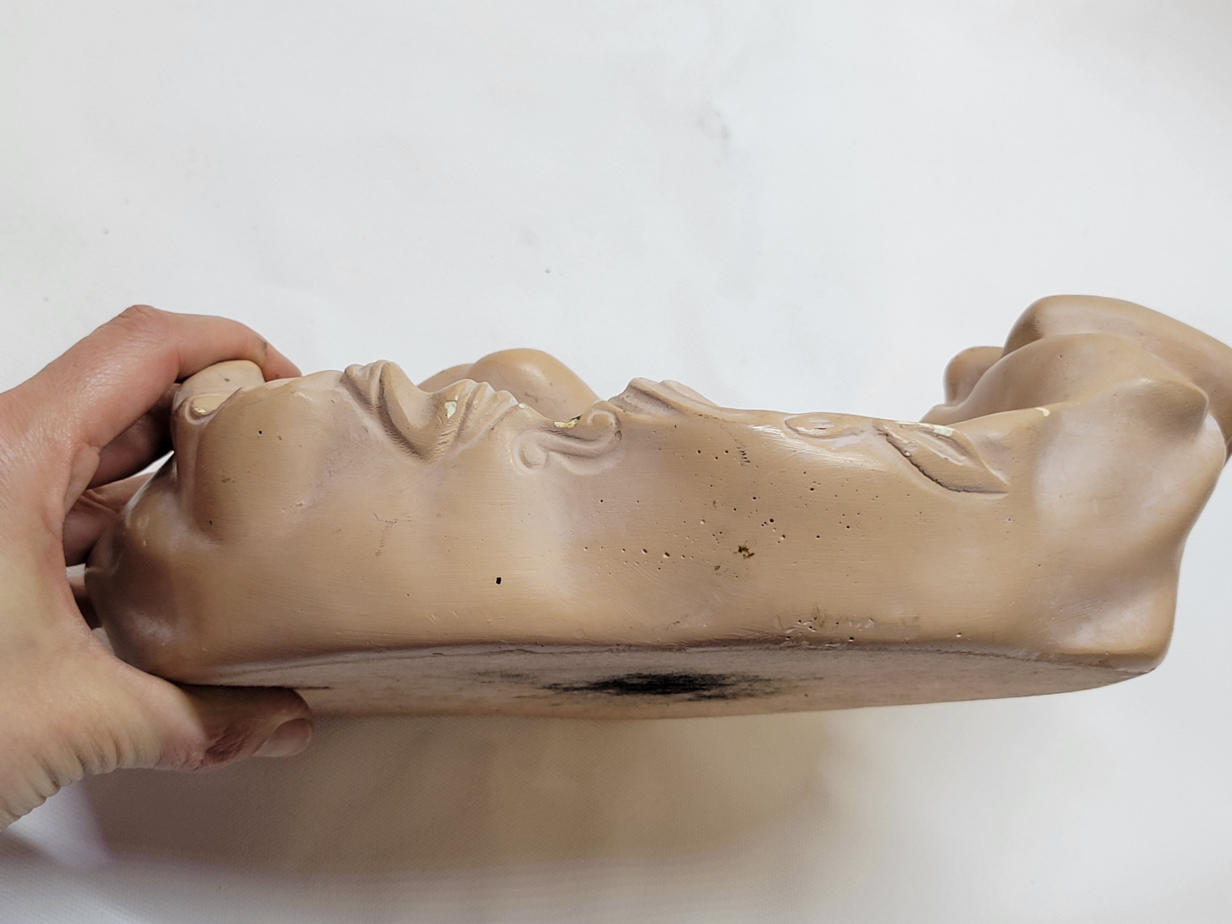 Empty plaster pocket sleeping woman art nouveau signed Carlo Conte