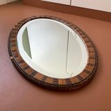 Miroir oval ancien biseauté