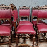 Series of 8 Renaissance walnut chairs circa 1850