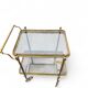 Serving cart - Neoclassical bar trolley in brass and glass