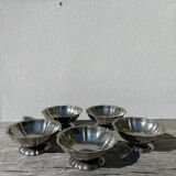 5 stainless steel cups 1970