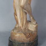 Ceramic sculpture Woman and opal belt jug Goldscheider circa 1900, 60 cm C155