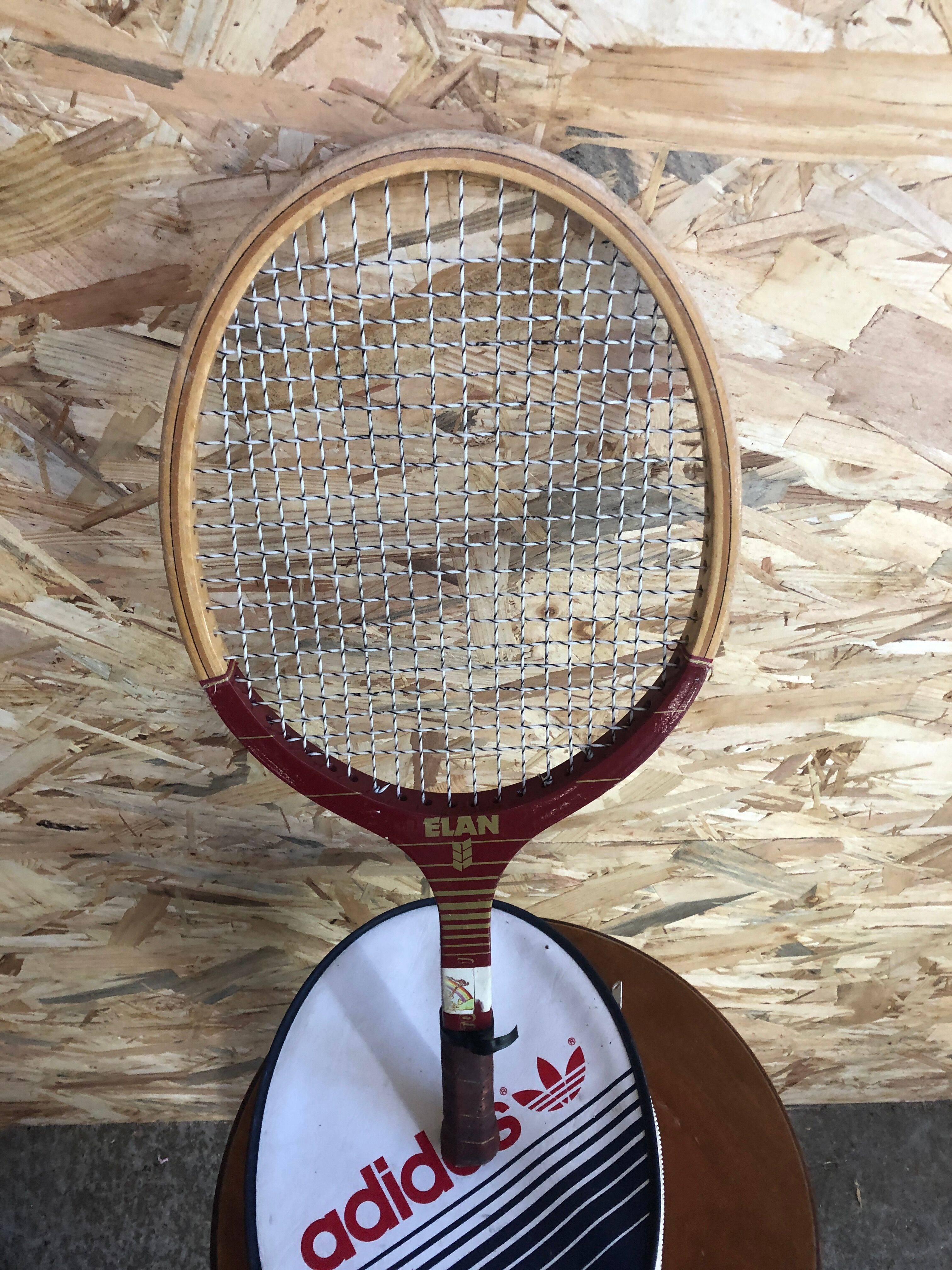 Raquette tennis elan kid bois avec housse adidas sport vintage