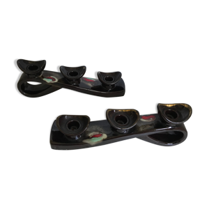 Paire de bougeoirs en