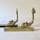 Brass wall supports for bathroom shelf, circa 1950.