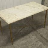 Table basse en marbre et piétement en laiton hauteur 46 cm