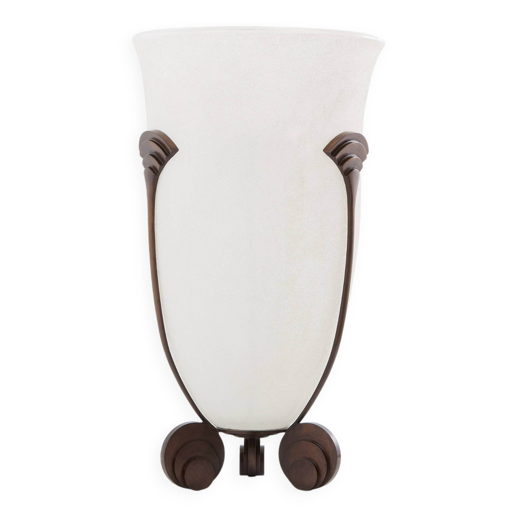 Large Art Deco frosted glass vase by Karl Springer for Seguso 1980