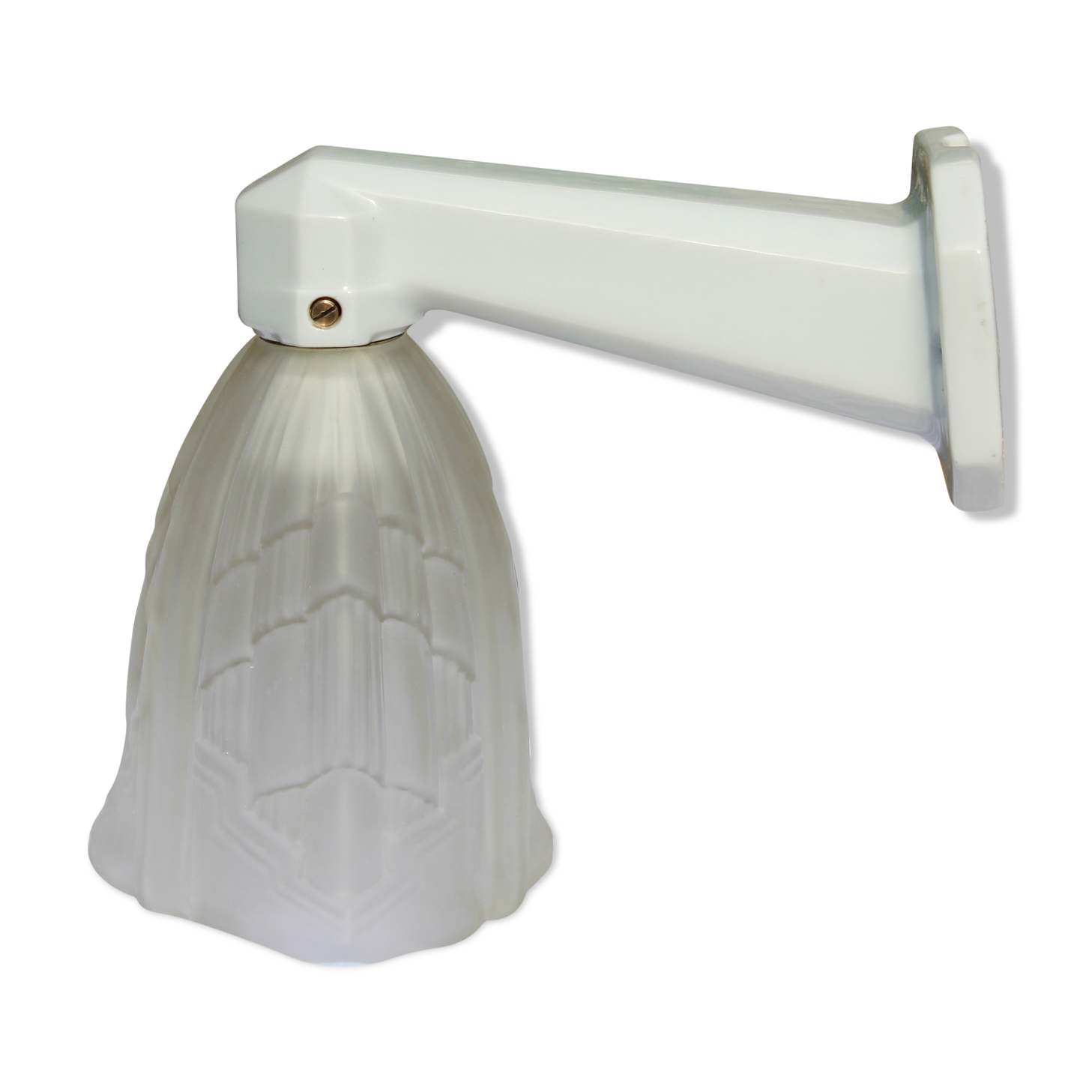 Porcelain and frosted glass wall light