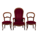 Voltaire armchair and 2 chairs