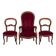 Voltaire armchair and 2 chairs