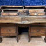 Bordeaux Louis XV period curved sloping desk in solid walnut circa 1750