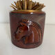 Vintage cigarette holder 1960 Longchamp horse leather - 11 x 10 cm
