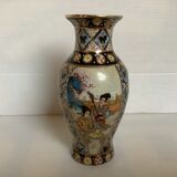 Chinese vase painted in relief