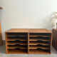 Set of 4 vintage wooden vinyl boxes