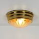 Pair of vintage brass ceiling lights with glass globe