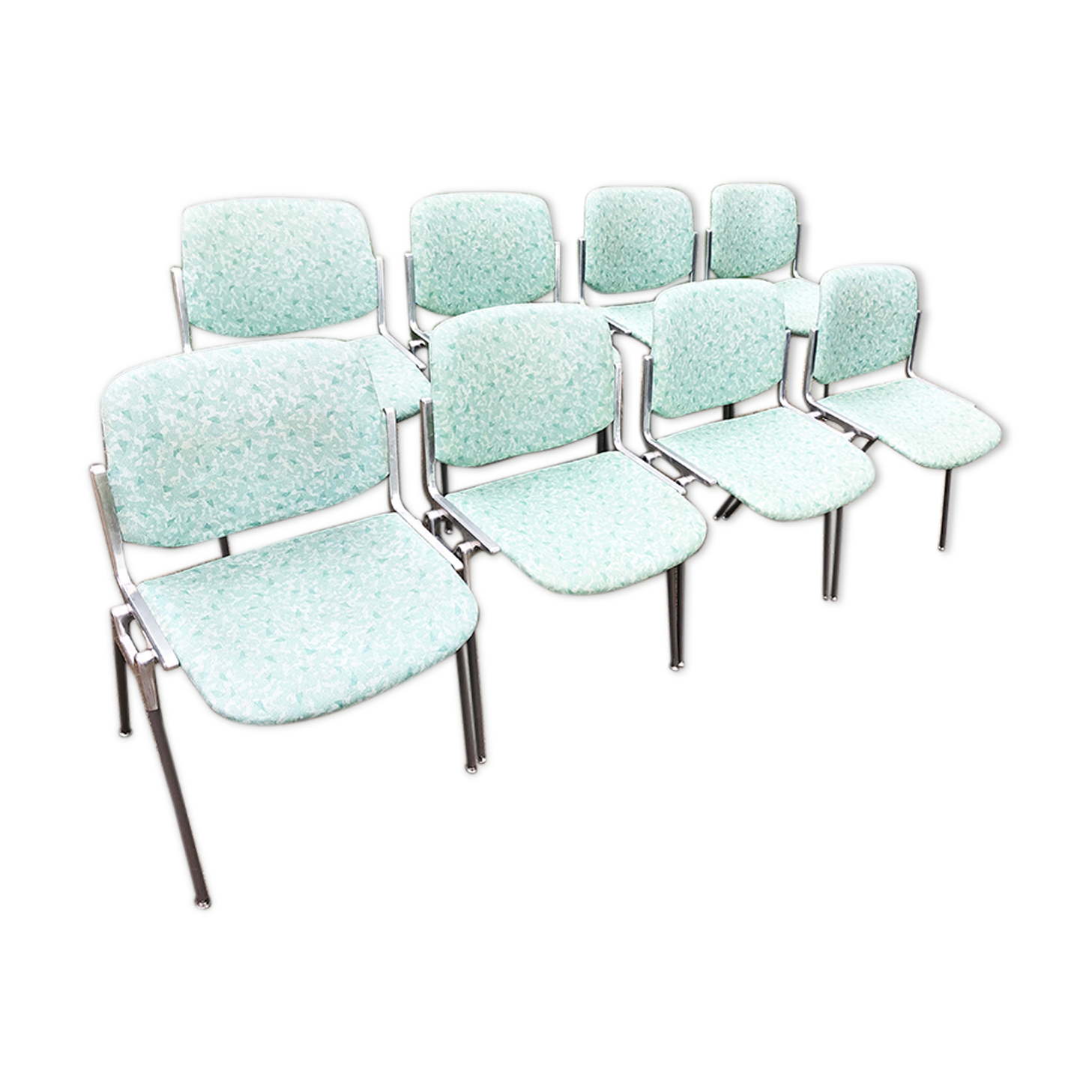 8 old office chairs Castelli - model DSC106 by Giancarlo Piretti
