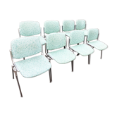 8 old office chairs Castelli - model DSC106 by Giancarlo Piretti