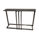 console table brushed steel design Paul Le Geard year 70