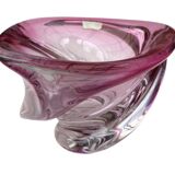 Vase Wave Val-Saint-Lambert ruby submerged design Delvenne 1950