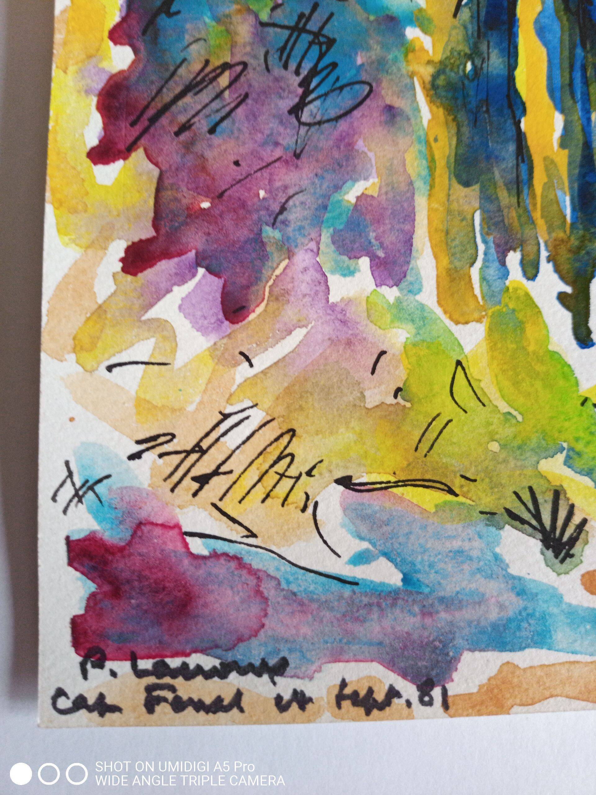 Pierre Lacroux (1909-1993) Gouache on paper 24 x 32 cm - Cap-Ferrat 323