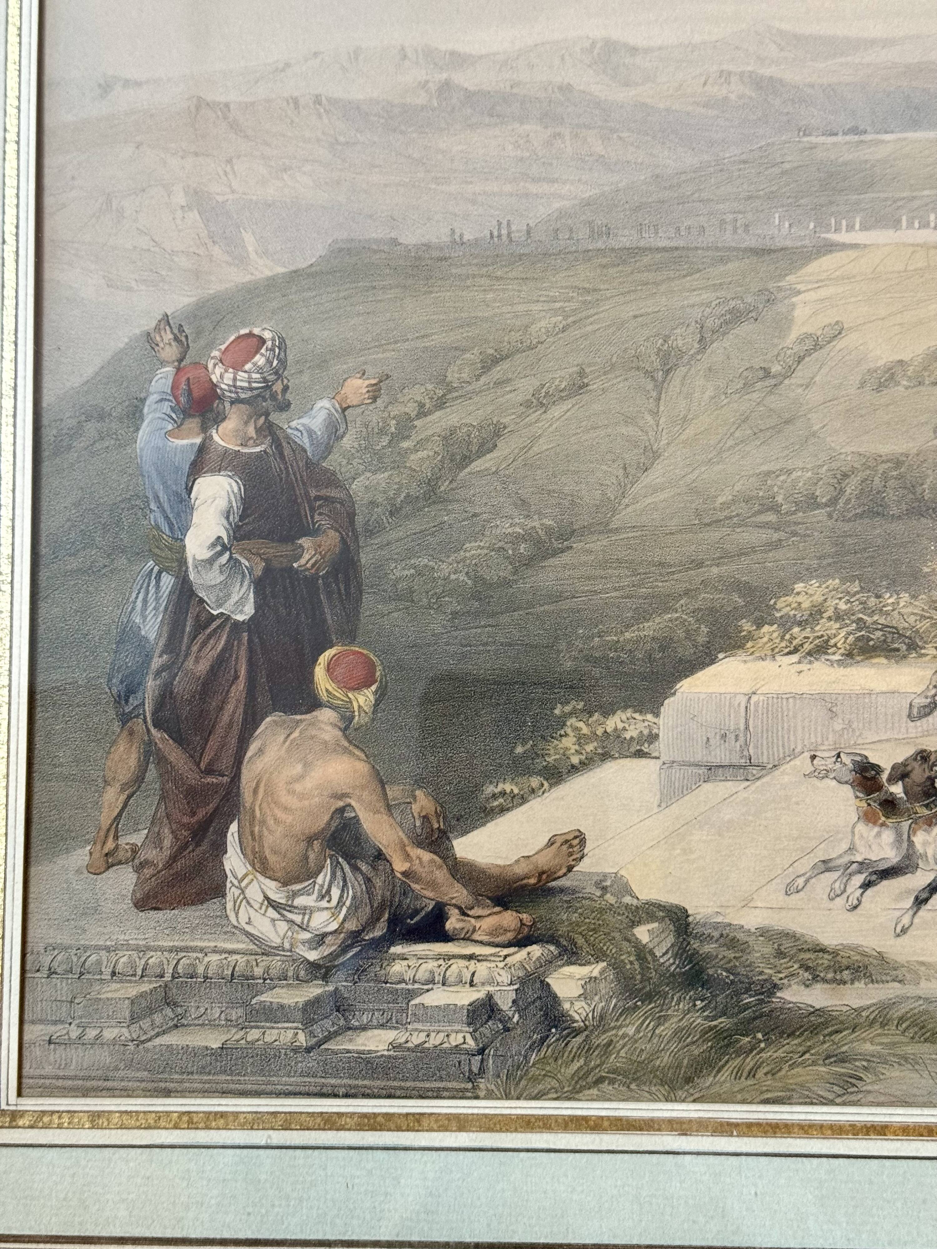 Old orientalist painting, Sebastia, after David Roberts 20th century